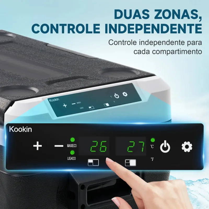 Geladeira Portatil Kookin 45l Duas Zonas 12v 24v 110v 220v