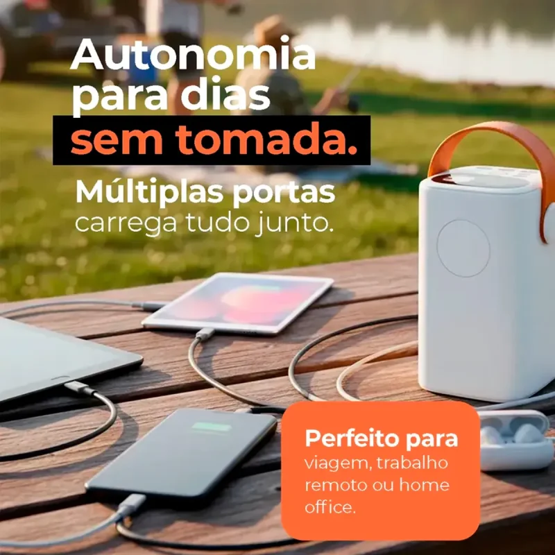 Kit Power Bank 60000mah 100w Com Suporte E Cabo Para Starlink Mini