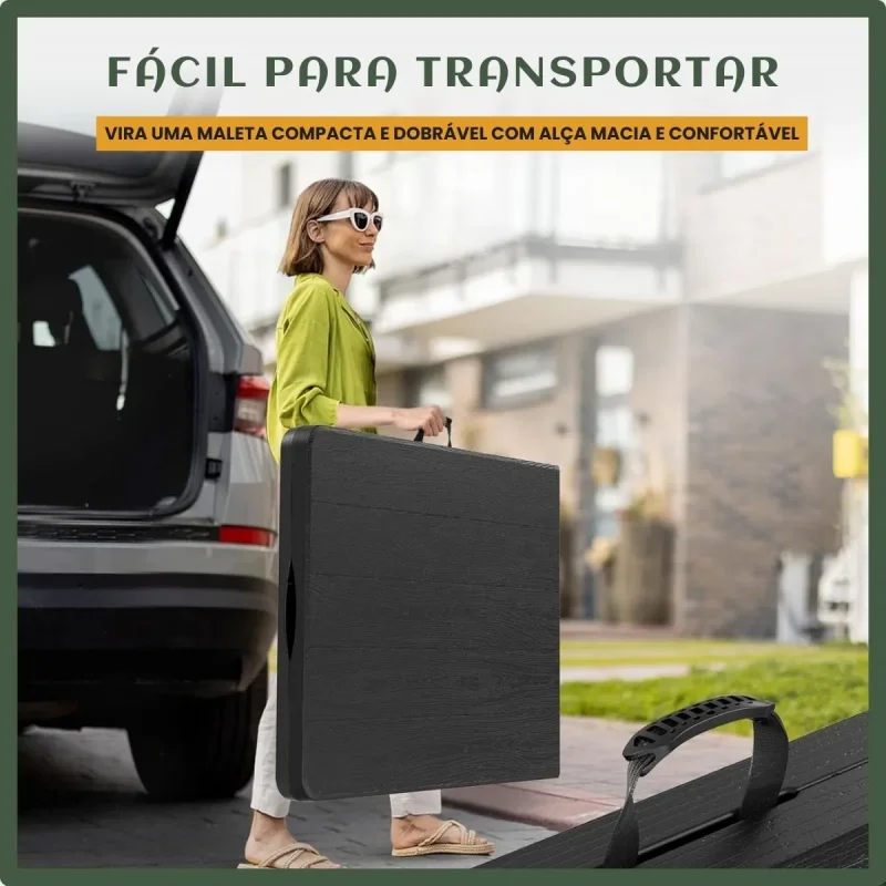 Mesa Dobravel Vira Maleta 180m Portatil Luvinco Preta