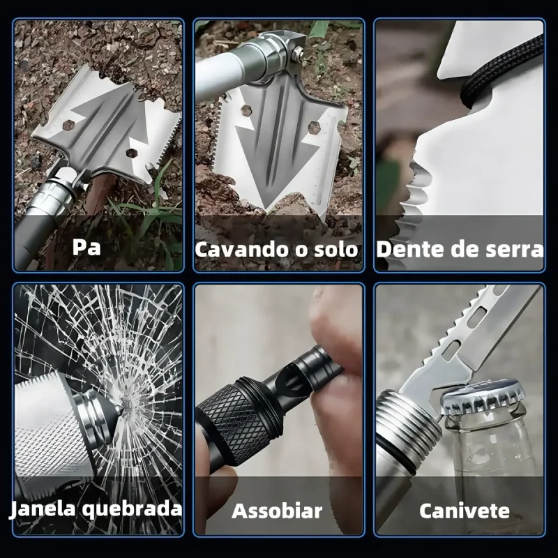 Pa Militar Portatil Multifuncional Para Camping E Sobrevivencia 76cm