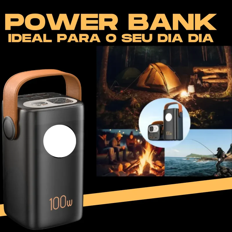 Power Bank 60000mah 100w Com Cabo Starlink E Carregador 65w