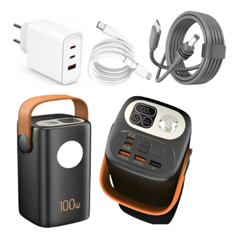 Power Bank 60000mAh 100W com Cabo Starlink e Carregador 65W