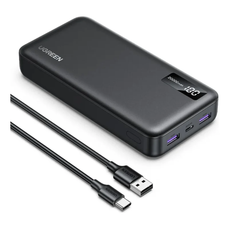 Power Bank Ugreen Pb312 20000mah 20w Com 3 Portas E Display Digital
