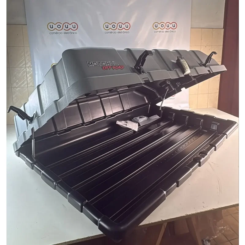 Bagageiro Maleiro De Teto Motobul Off Road 550l Cinza