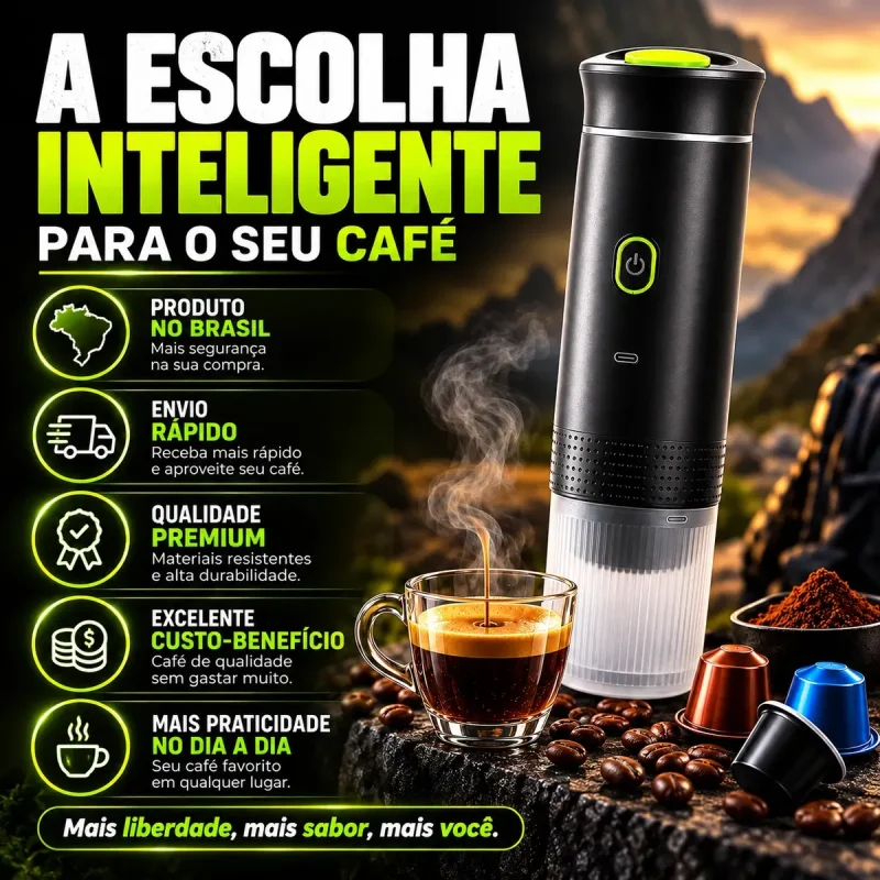 Cafeteira Expresso Portatil 3 Em 1 Capsula E Po Usb C