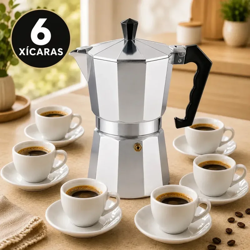 Cafeteira Italiana Moka de Alumínio 6 Xícaras 300ml