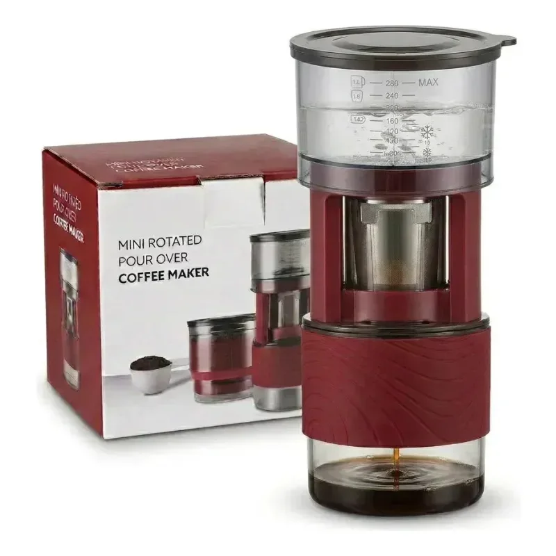 Coador de Café Automático Rotativo Recarregável Inox