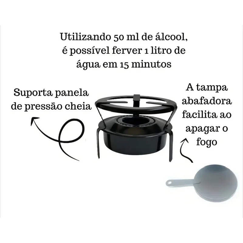 Fogareiro Portatil Espiriteira A Lcool Roa 1 Boca